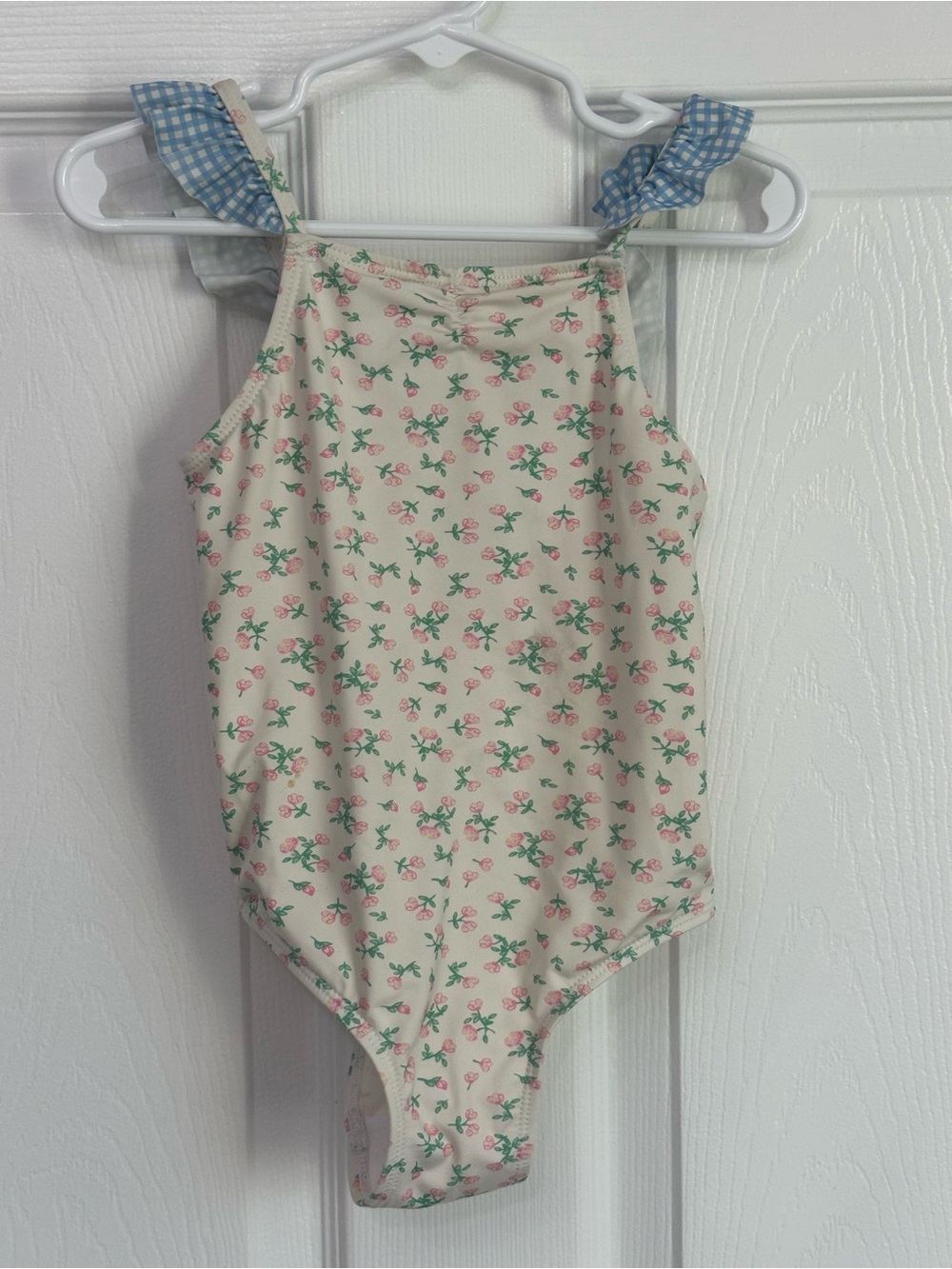 Toddlers Zara cream children's one-piece swimsuit Size 5T Pink Floral Print